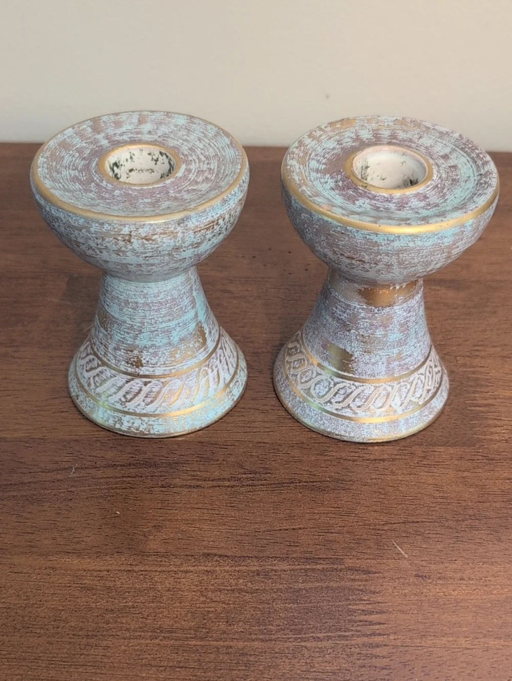 Pair of Stangl Candle Stick Holders #4064 1950's Excellent Condition